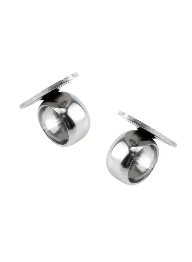 4Pcs Stainless Steel O Shape Curtain Rod Ceiling Bracket Flange 3 4 Inch Diameter - Image 4