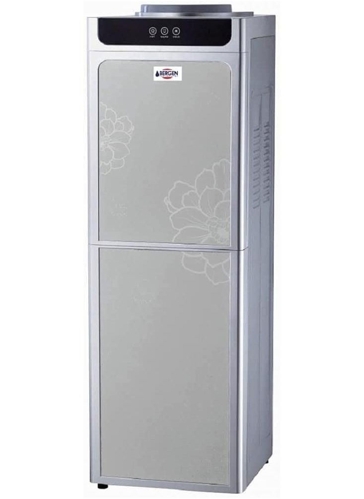 Bergen Hot & Cold & Normal Water Dispenser - 2 Nozzles - Stainless Steel Tanks - Large Fridge And Freezer - New Metalic Door Design - Silver  - Image 1
