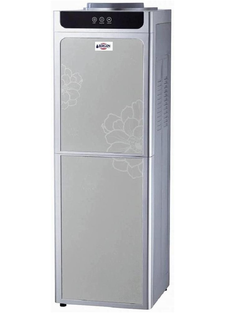 Bergen Hot & Cold & Normal Water Dispenser - 2 Nozzles - Stainless Steel Tanks - Large Fridge And Freezer - New Metalic Door Design - Silver  - Image 3