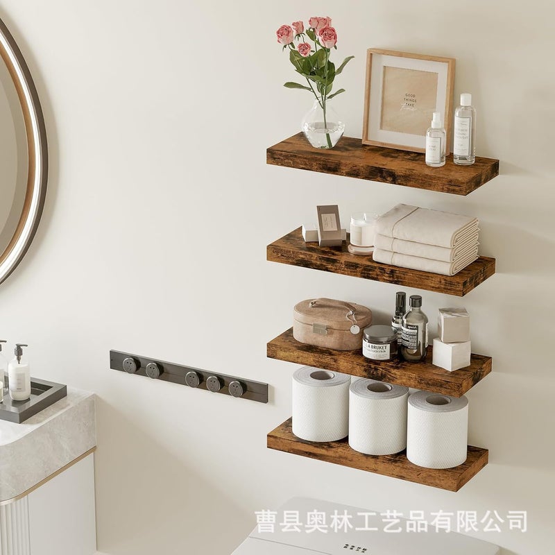 Floatingshelves Wall-Mounted Storage Shelves For Living Room And Dining Room, Straight-Line Partition Shelves, Tv Wall Storage Shelves, Bookshelves - Image 5
