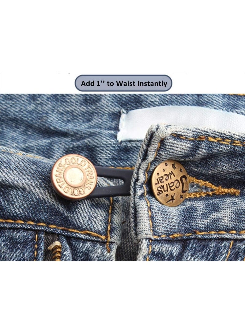 زرار معدني موسع لزر البنطلون بحبل مرن لا يحتاج خياطة لتوسيع الجينز والياقة والأساور والبناطيل الكاكي والفساتين يضيف 2.5 سم إلى مقاس الخصر للرجال والنساء ( 5 قطع ) - Image 5
