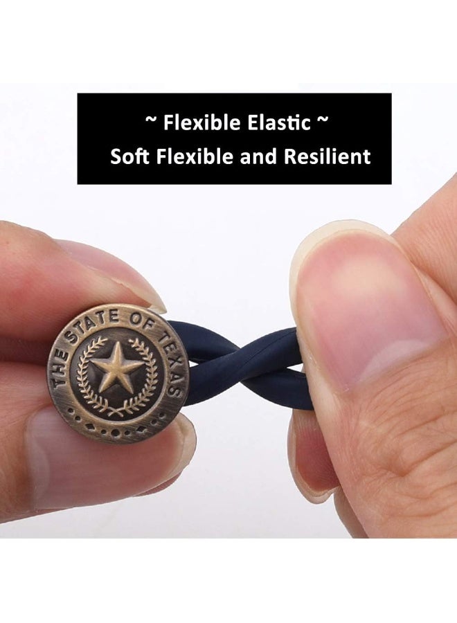 زرار معدني موسع لزر البنطلون بحبل مرن لا يحتاج خياطة لتوسيع الجينز والياقة والأساور والبناطيل الكاكي والفساتين يضيف 2.5 سم إلى مقاس الخصر للرجال والنساء ( 5 قطع ) - Image 3