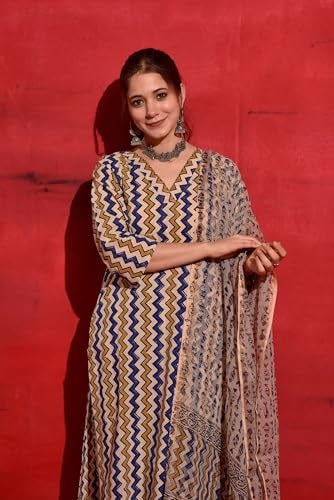 Kalaanj Kurta Set for Women || Women Kurta Set || 3pic Kurta for Women (Kurta-51-52-88) (in, Alpha, S, Regular, Multicolor 1) - Image 3