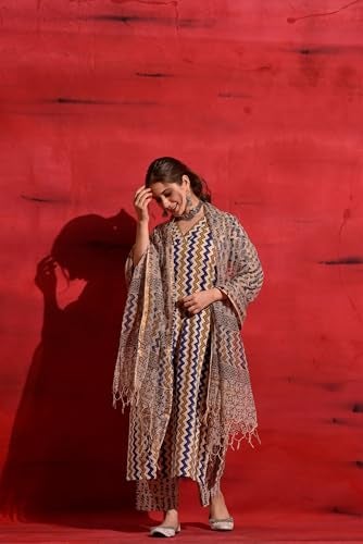 Kalaanj Kurta Set for Women || Women Kurta Set || 3pic Kurta for Women (Kurta-51-52-88) (in, Alpha, S, Regular, Multicolor 1) - Image 4