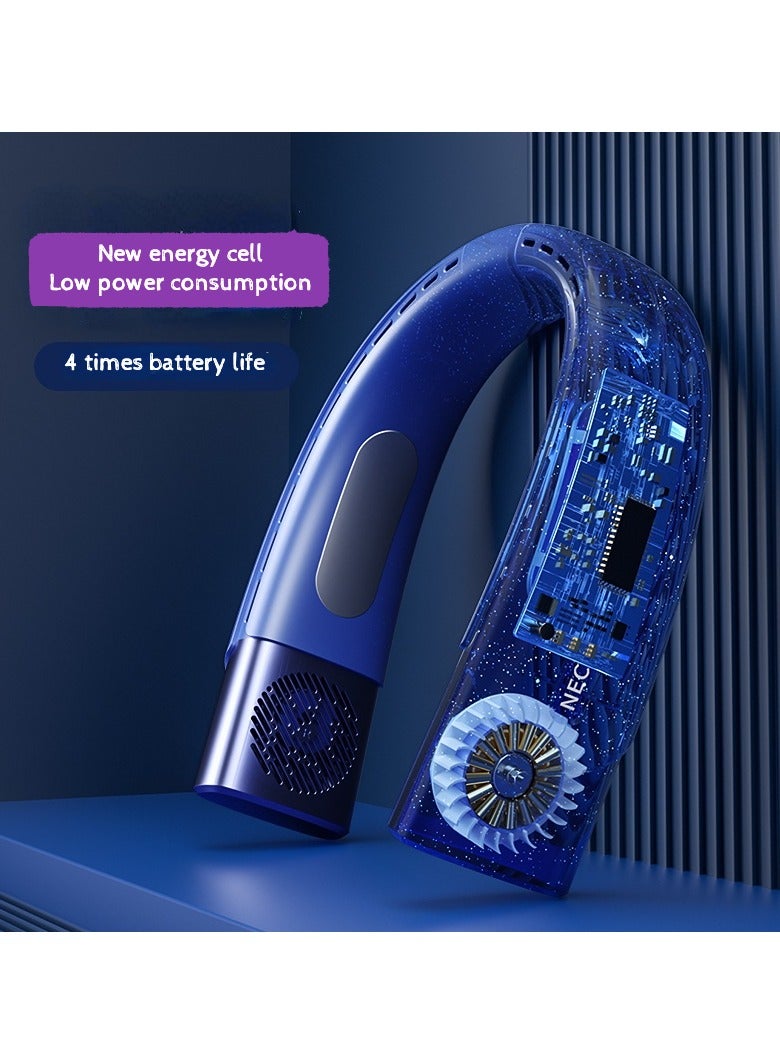 شاشة LED ، تدفق هواء بارد 360 درجة مئوية ، مروحة عنق محمولة بدون شفرات قابلة لإعادة الشحن عبر USB مع 5 سرعات قابلة للتعديل ، مروحة شخصية للسفر في الهواء الطلق والداخلية - Image 4