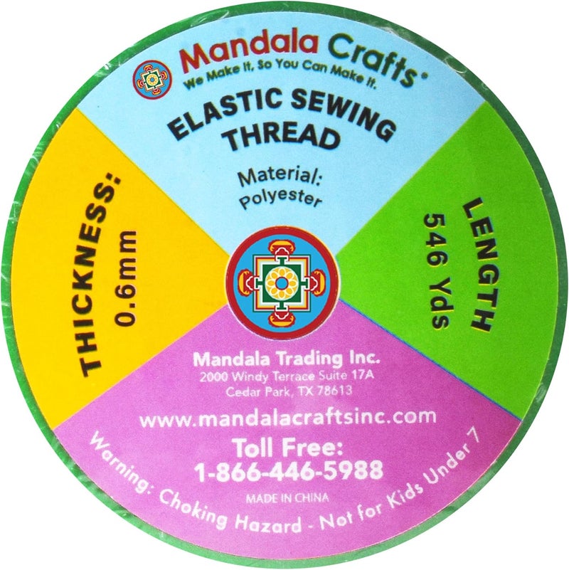 Mandala Crafts Lavender Shirring Elastic Thread for Sewing, Knitting, Smocking, and DIY Crafts - 546 Yards 0.6mm Fine Thin Stretch Thread for Sewing Machines - Image 3