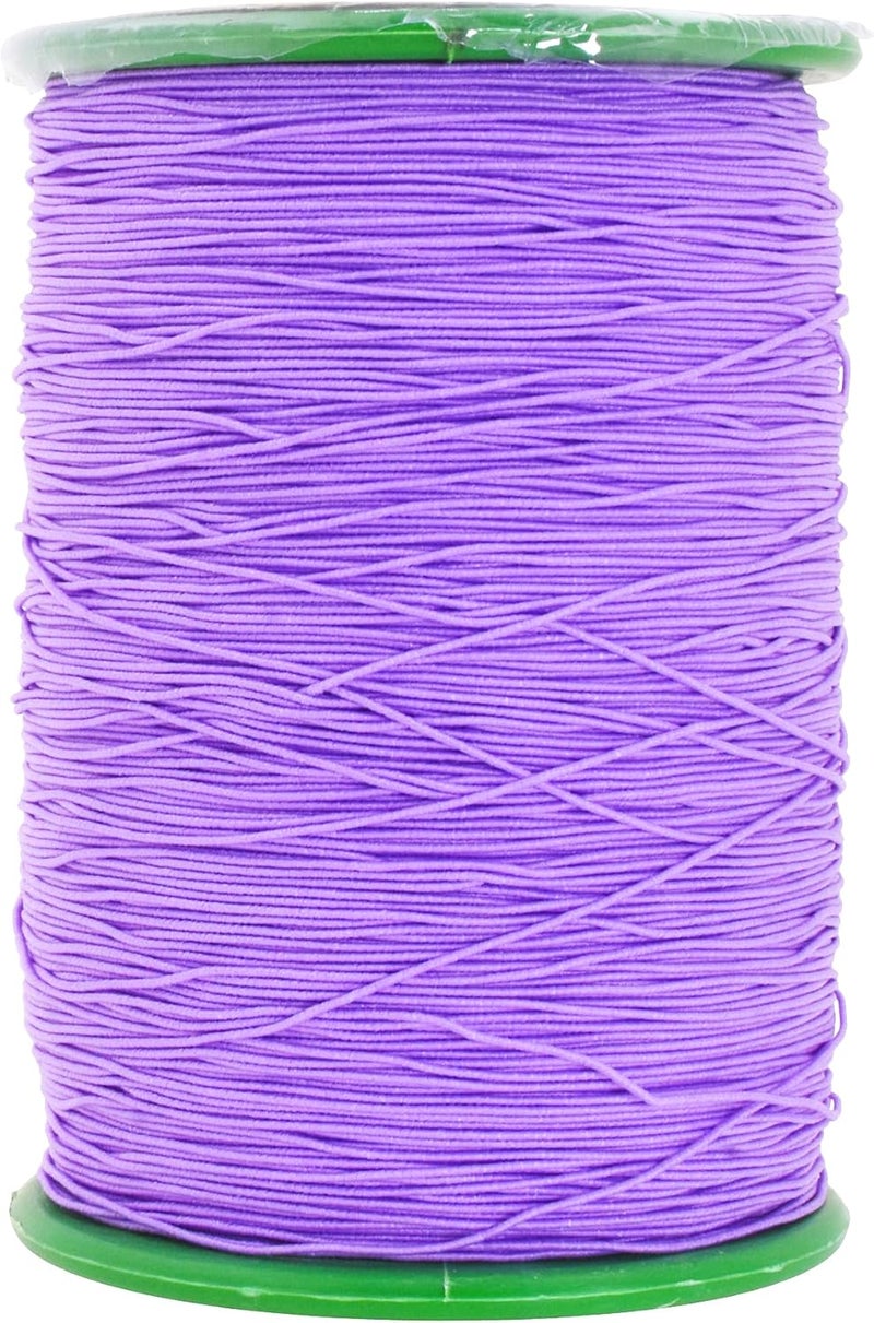 Mandala Crafts Lavender Shirring Elastic Thread for Sewing, Knitting, Smocking, and DIY Crafts - 546 Yards 0.6mm Fine Thin Stretch Thread for Sewing Machines - Image 1