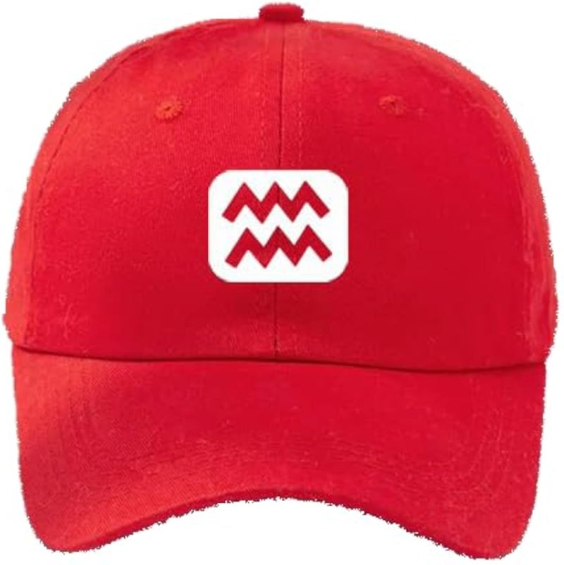 CAP (RED) White logo for men and women with sun protection.sports cap with distinctive shapes(Aquarius) (156)