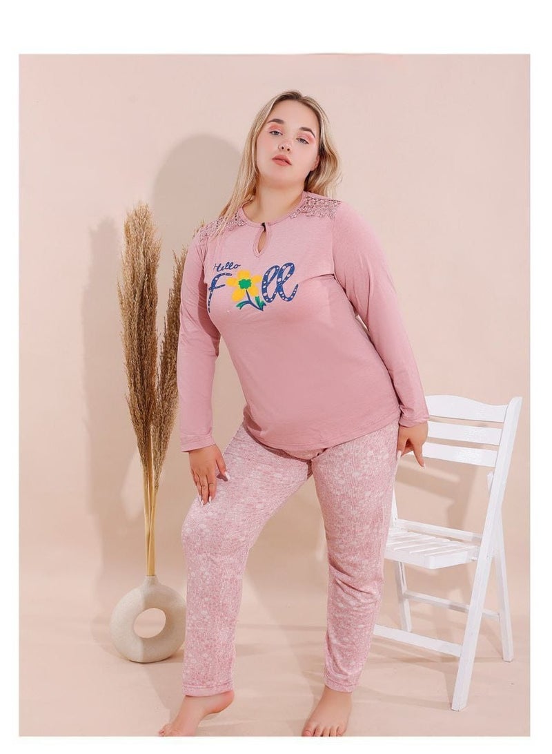 Autumn pajamas with big size sleeves for women