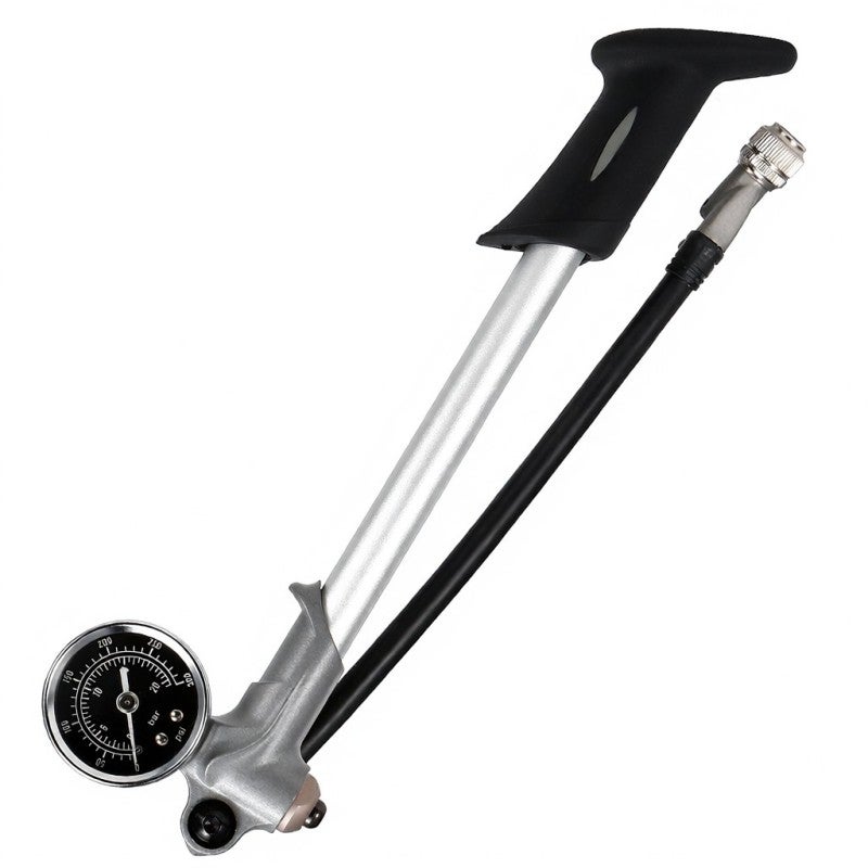 Giyo Mini Bike Pump: 300 PSI Aluminum Alloy Portable Pump - Built-In Pressure Gauge 360°Rotary Hose Bicycle Pump for Road Repair Flat Tire Quick Fix - Image 1