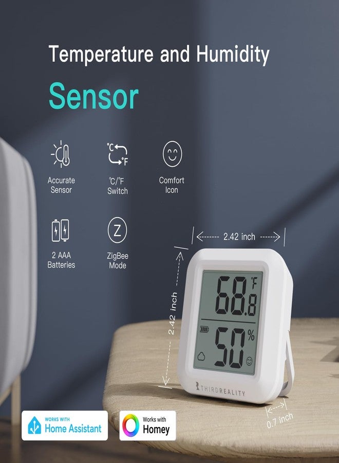 THIRDREALITY Zigbee Temperature and Humidity Sensor 2-Pack, Digital LCD Display, ZigBee Hub Required, App Records, Remote Monitoring and Smart Home Automation, Including AAA Batteries - Image 2