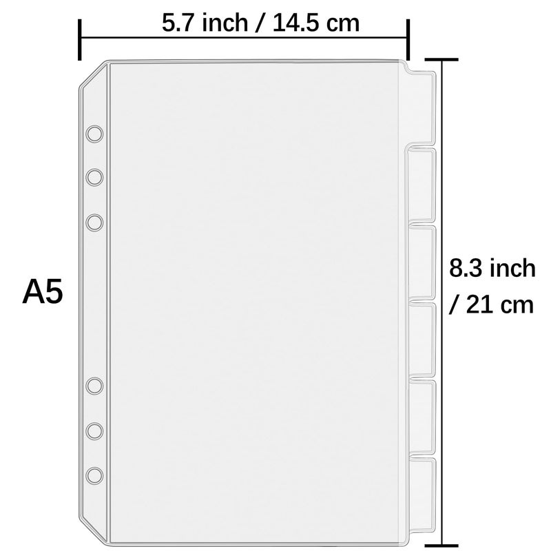 UMSICHT 12PCS A6 Binder Pockets with No Zippers, Zipless Budget Envelopes with Index Bits Design, A6 Binder Pouch for 6 Ring Binder, Money Folder Organizer,Clear PVC Savings Challenges Envelopes,12PCS - Image 3