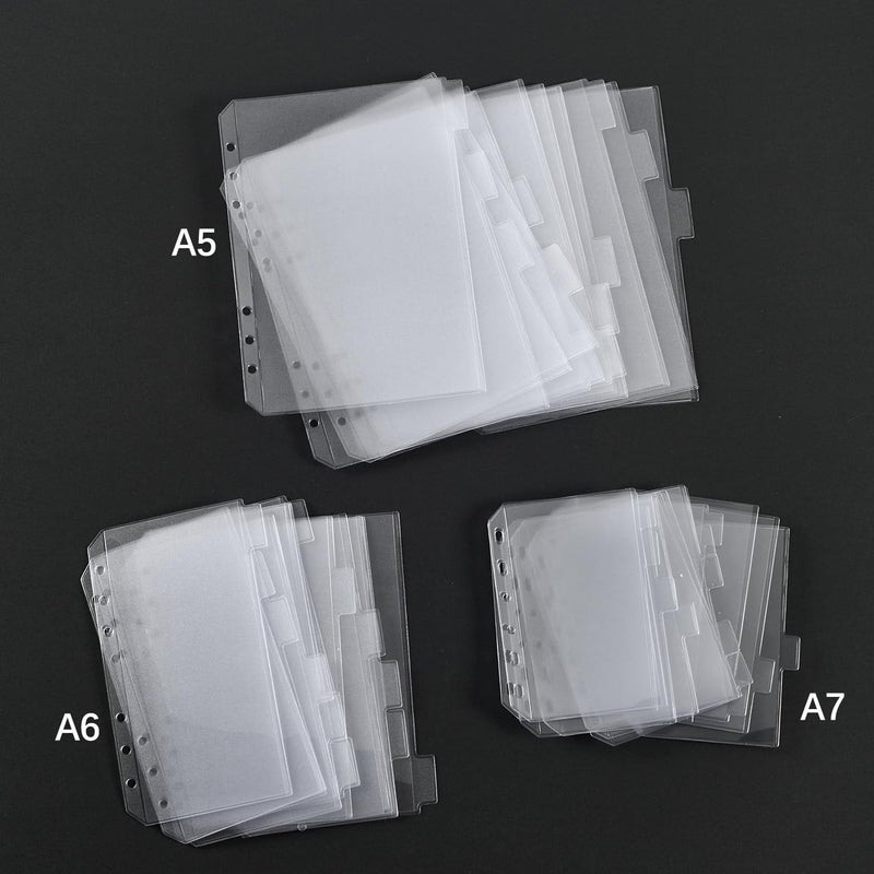 UMSICHT 12PCS A6 Binder Pockets with No Zippers, Zipless Budget Envelopes with Index Bits Design, A6 Binder Pouch for 6 Ring Binder, Money Folder Organizer,Clear PVC Savings Challenges Envelopes,12PCS - Image 5