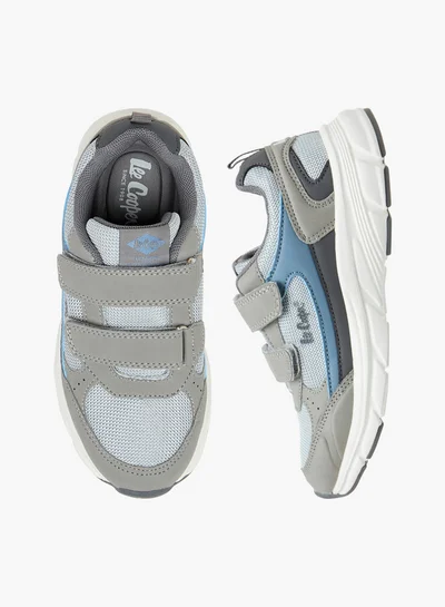 لي كوبر Boys' Panelled Sneakers with Hook and Loop Closure