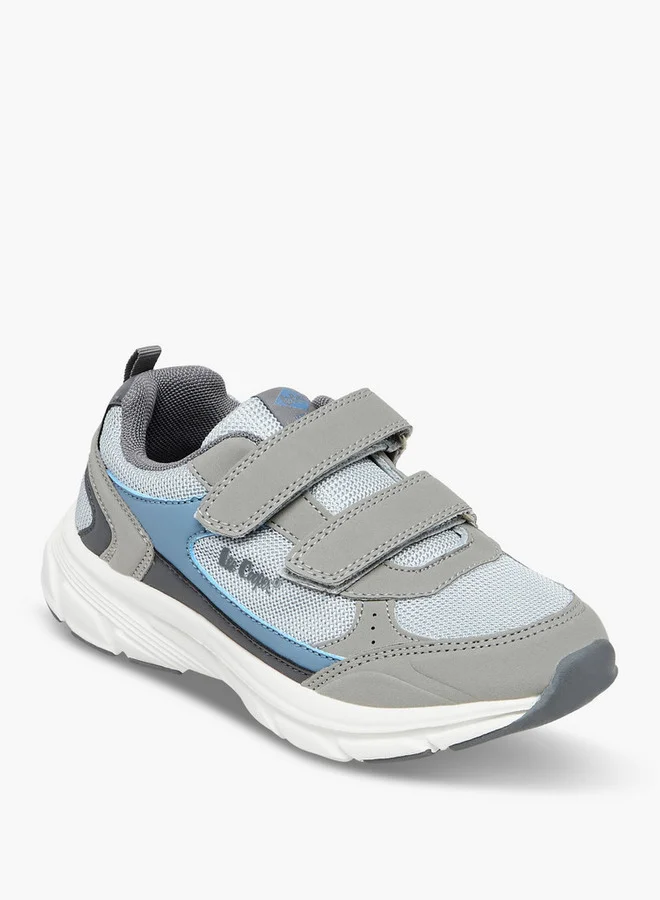 لي كوبر Boys' Panelled Sneakers with Hook and Loop Closure