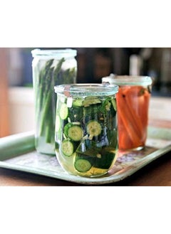 Weck Weck Tulip Jar - Sour Dough Starter Jars - Large Glass Jar for Sourdough - 1 x WECK 745 Clear Starter Jar with Glass Lid - Tulip Jar with Wide Mouth - Weck Jar 1 Liter Includes Glass Lid, rubber  - Image 5