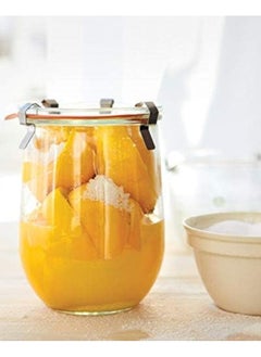 Weck Weck Tulip Jar - Sour Dough Starter Jars - Large Glass Jar for Sourdough - 1 x WECK 745 Clear Starter Jar with Glass Lid - Tulip Jar with Wide Mouth - Weck Jar 1 Liter Includes Glass Lid, rubber  - Image 3