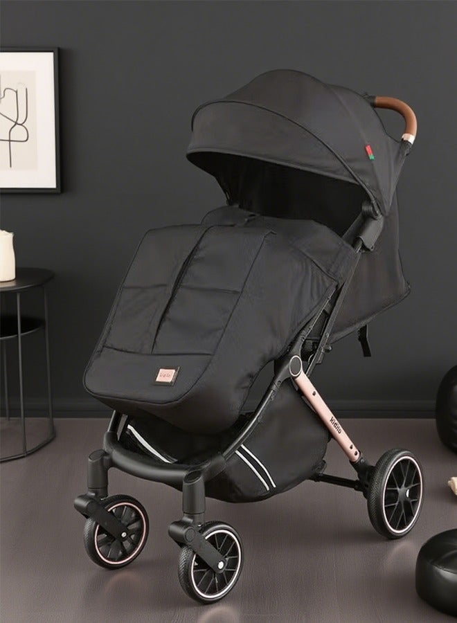 Kidilo Lightweight Stroller,Ultra-Compact Fold & Airplane Ready Travel Stroller, With rain cover and Storage basket Black - Image 1