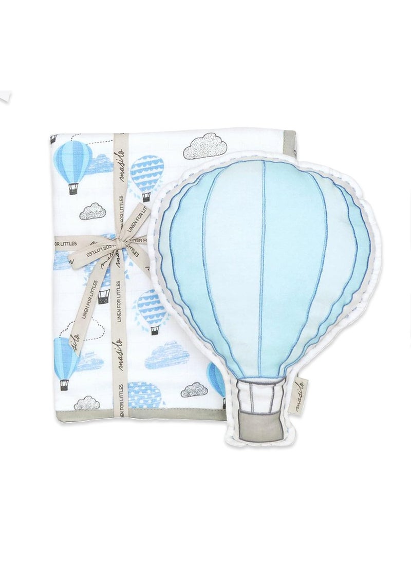 Masilo Masilo Up Up & Away Tuck Me in Gift Bundle (Blue) (Large Blanket (0-3 Years),Blue)  - Image 1