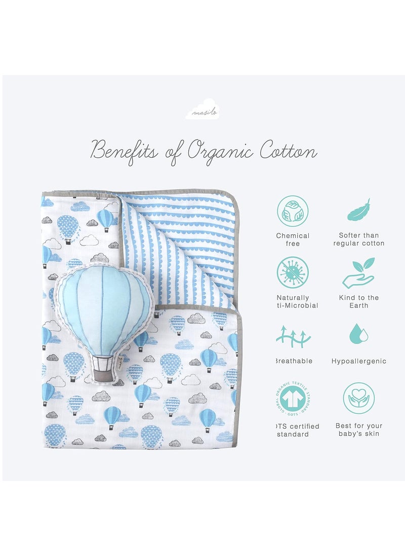 Masilo Masilo Up Up & Away Tuck Me in Gift Bundle (Blue) (Large Blanket (0-3 Years),Blue)  - Image 3