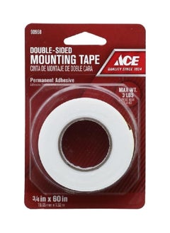 ACE Double Sided Mounting Tape White 3 4 X 60Inch 
