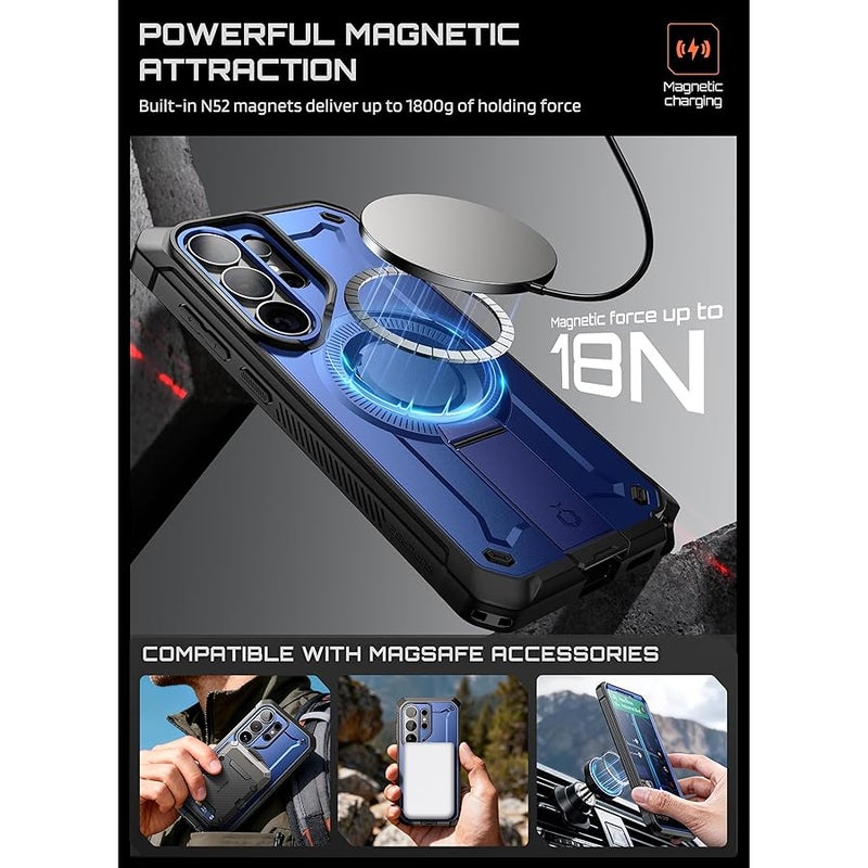 SupCase for Samsung Galaxy S26 Ultra Case with Stand (UB Pro Mag), 【2 Front Frames】 【Compatible with Wireless Charge】 【Built-in Screen Protector & Belt-Clip】 Protective Phone Case for S26 Ultra,Cobalt - Image 4