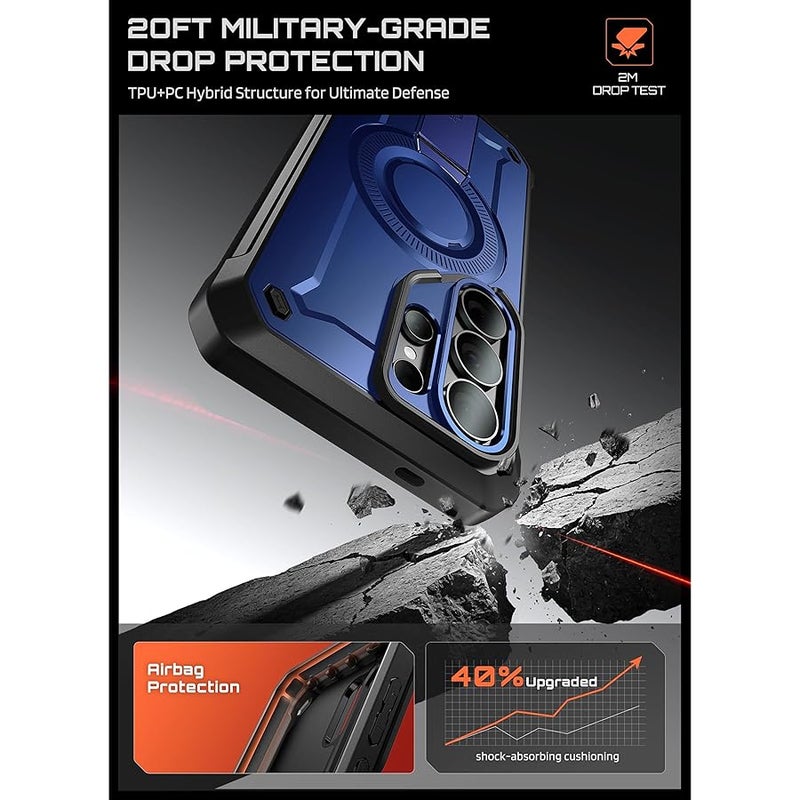 SupCase for Samsung Galaxy S26 Ultra Case with Stand (UB Pro Mag), 【2 Front Frames】 【Compatible with Wireless Charge】 【Built-in Screen Protector & Belt-Clip】 Protective Phone Case for S26 Ultra,Cobalt - Image 3