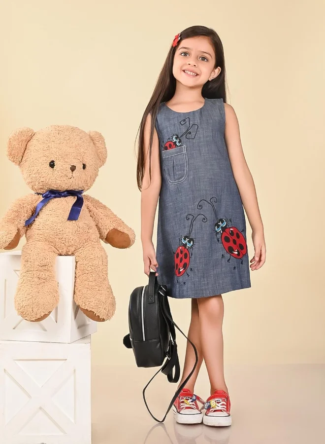 LILPICKS Ladybug Sleeveless Dress