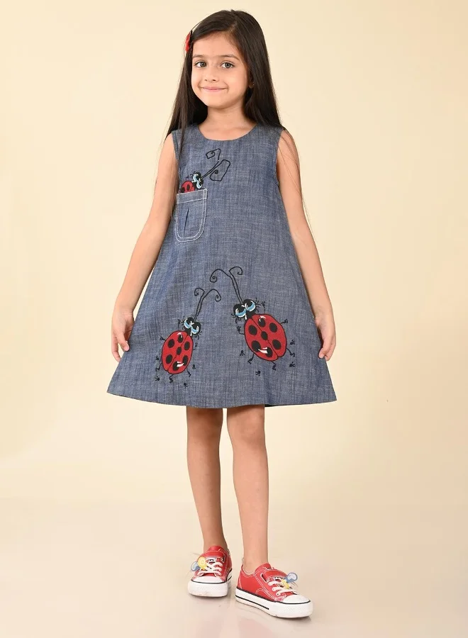 LILPICKS Ladybug Sleeveless Dress