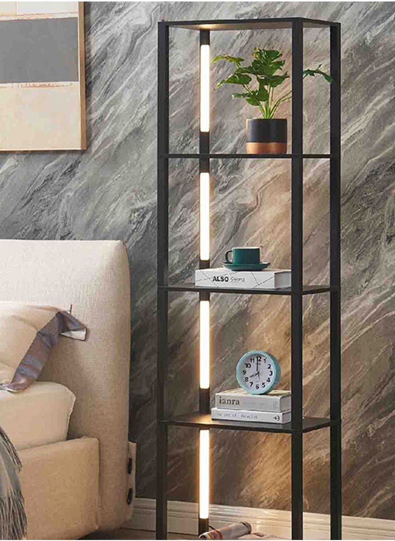 Sharpdo Living Room Bedroom Study Room Decoration LED Bookshelf Lamp, Movable 4-Tier Floor Lamp with Storage Rack with Remote Control 11W  - Image 2