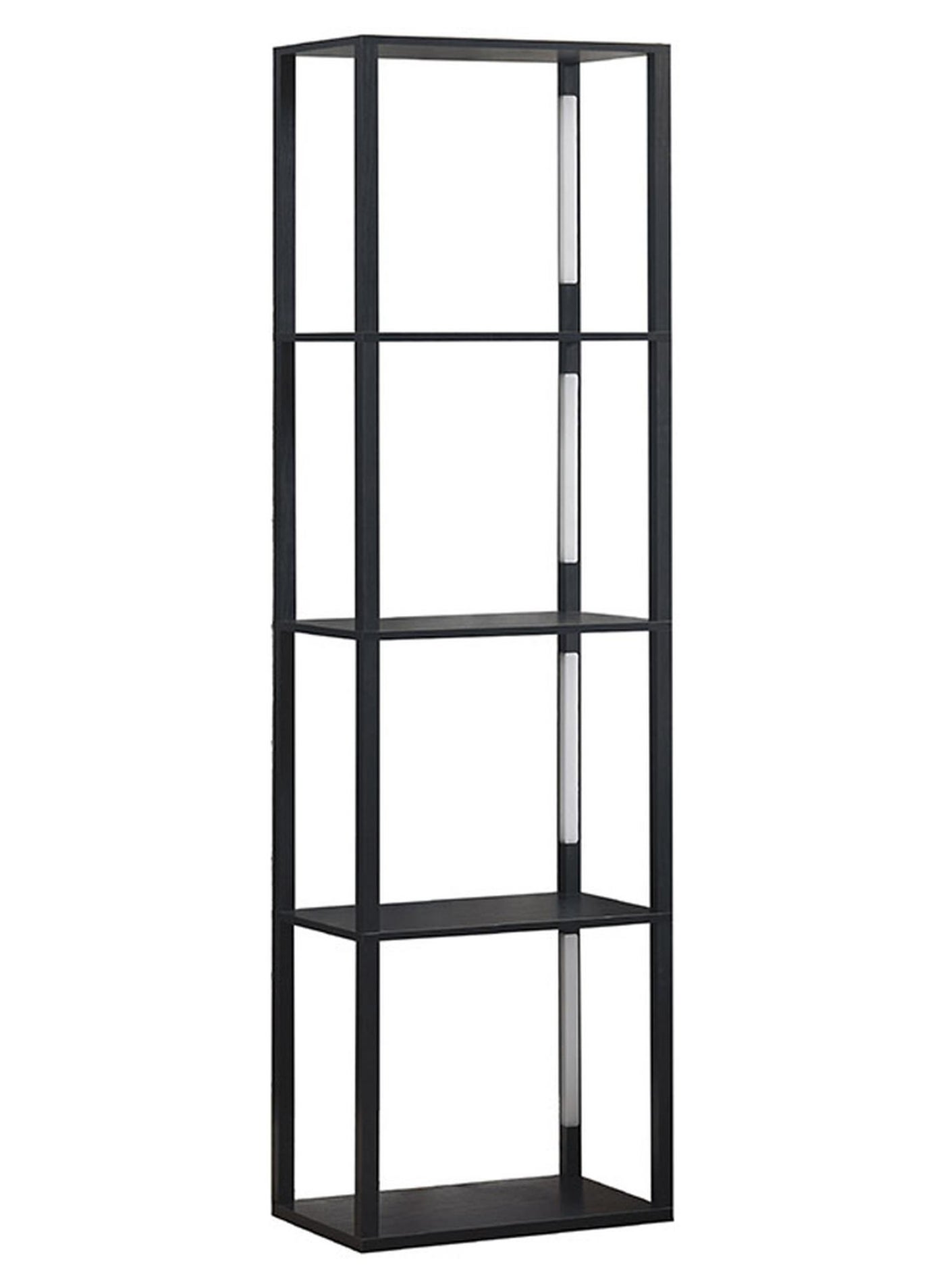 Living Room Bedroom Study Room Decoration LED Bookshelf Lamp, Movable 4-Tier Floor Lamp with Storage Rack with Remote Control 11W