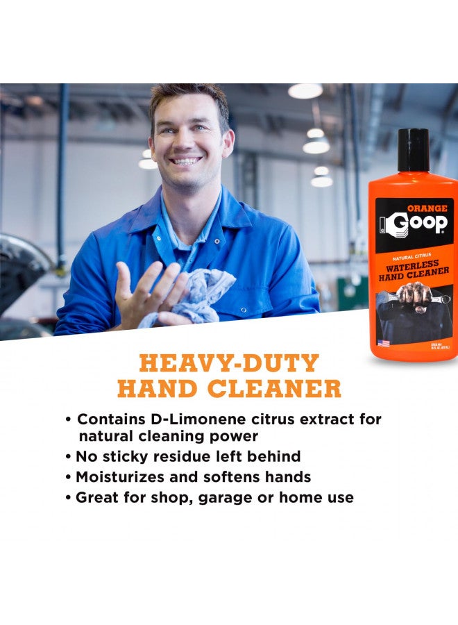 Goop GOOP Multi-Purpose Hand Cleaner Orange Citrus Scent - Waterless Hand Degreaser and Laundry Stain Remover - Cleaner to Remove Dirt, Oil, Paint, Ink, and Clothes Stains - Pack of 1, 16oz - Image 4