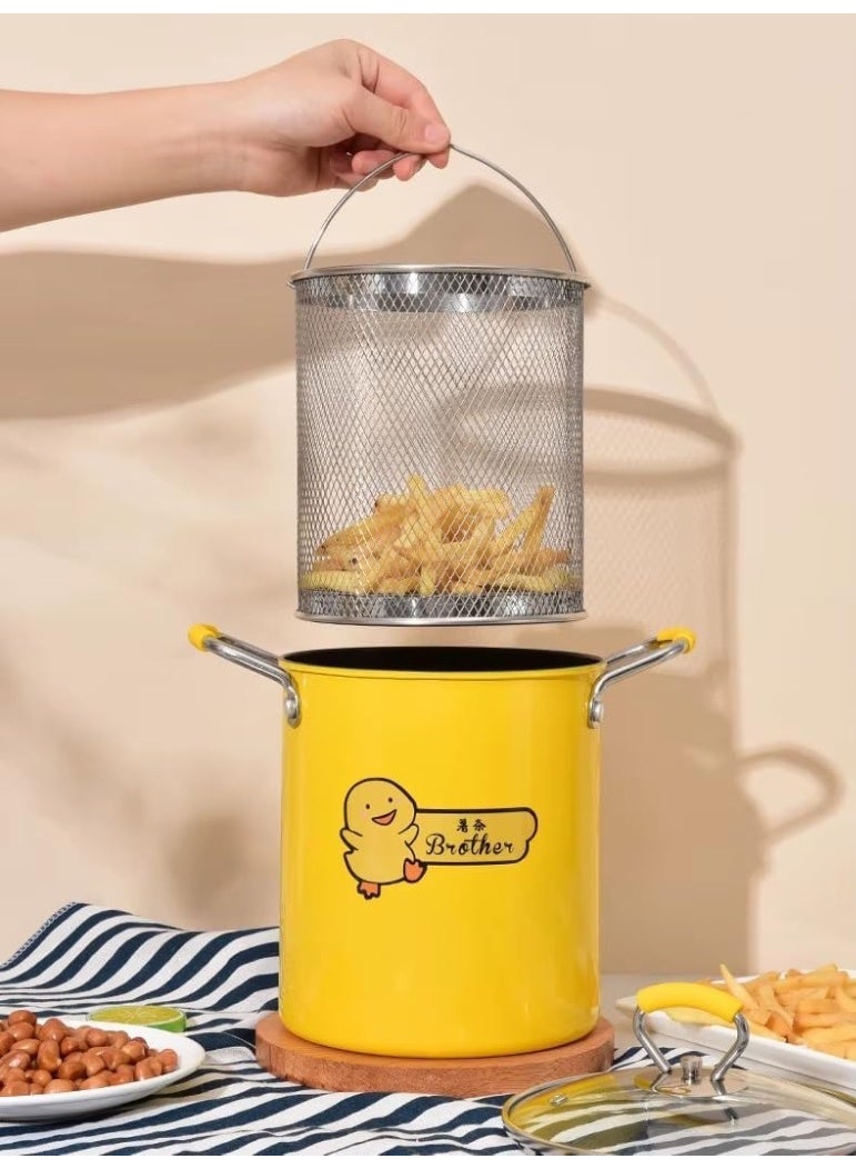 3L Japanese Stainless Steel Deep Fryer Pot – Frying Pan with Lid and Oil Filter Rack, Ideal for Safe and Convenient Home Kitchen Frying and Cooking - Image 3