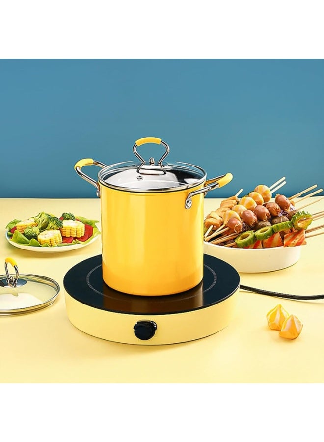 3L Japanese Stainless Steel Deep Fryer Pot – Frying Pan with Lid and Oil Filter Rack, Ideal for Safe and Convenient Home Kitchen Frying and Cooking - Image 5