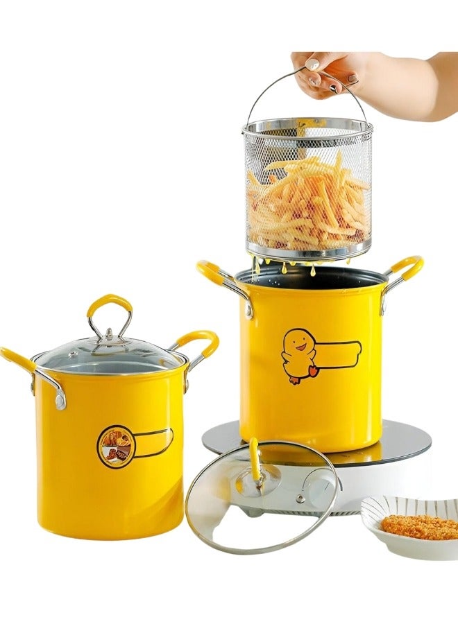 3L Japanese Stainless Steel Deep Fryer Pot – Frying Pan with Lid and Oil Filter Rack, Ideal for Safe and Convenient Home Kitchen Frying and Cooking - Image 1