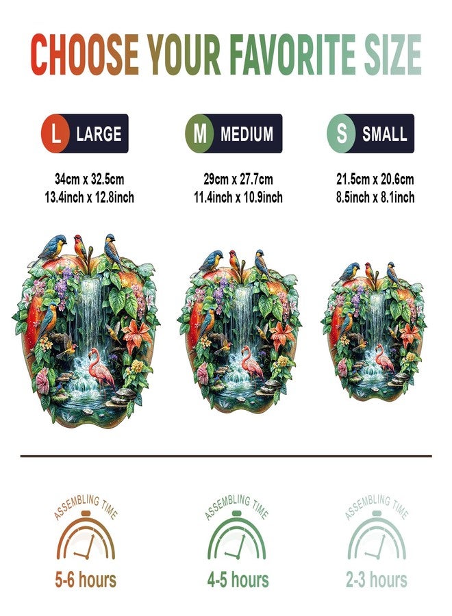 Purdicra Wooden Puzzles for Adults - Paradise Garden Wooden Jigsaw Puzzle, Unique Animal Shaped Wood Puzzles Adult, Christmas Birthday Gifts for Friends/Family, Home Decor 11.4 * 10.9in 180pcs - Image 3