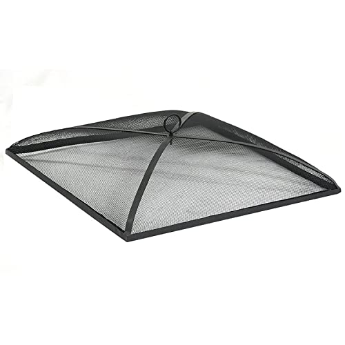 Sunnydaze Sunnydaze HeavyDuty Black Steel Mesh Fire Pit Spark Screen Cover  30Inch Square 