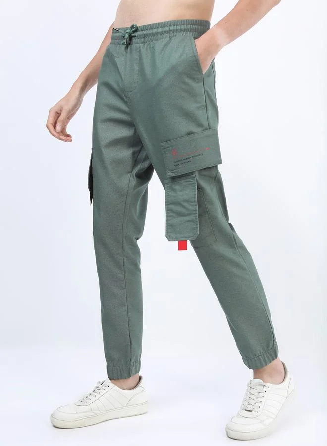 كيتش Placement Print Flap Pocket Detail Joggers by Styli