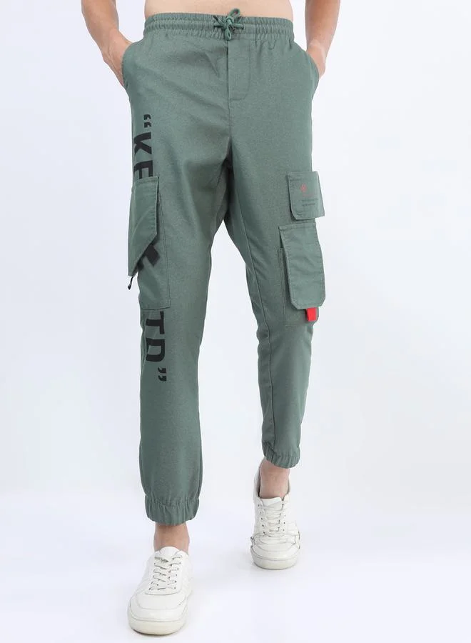كيتش Placement Print Flap Pocket Detail Joggers by Styli