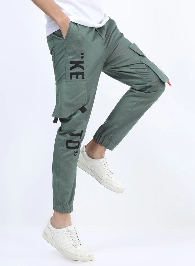 كيتش Placement Print Flap Pocket Detail Joggers by Styli