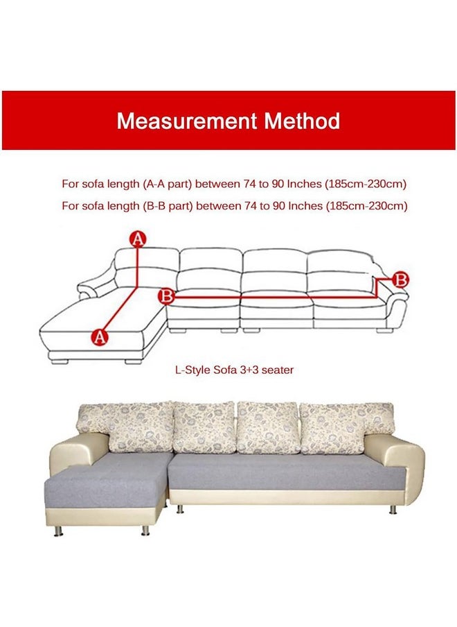هاوس أوف كويرك أغطية أريكة House of Quirk Universal Sectional 140 GSM - غطاء أريكة على شكل حرف L - قطعتان - واقي أثاث أريكة مرنة على شكل حرف L (خط بيج)  - Image 3