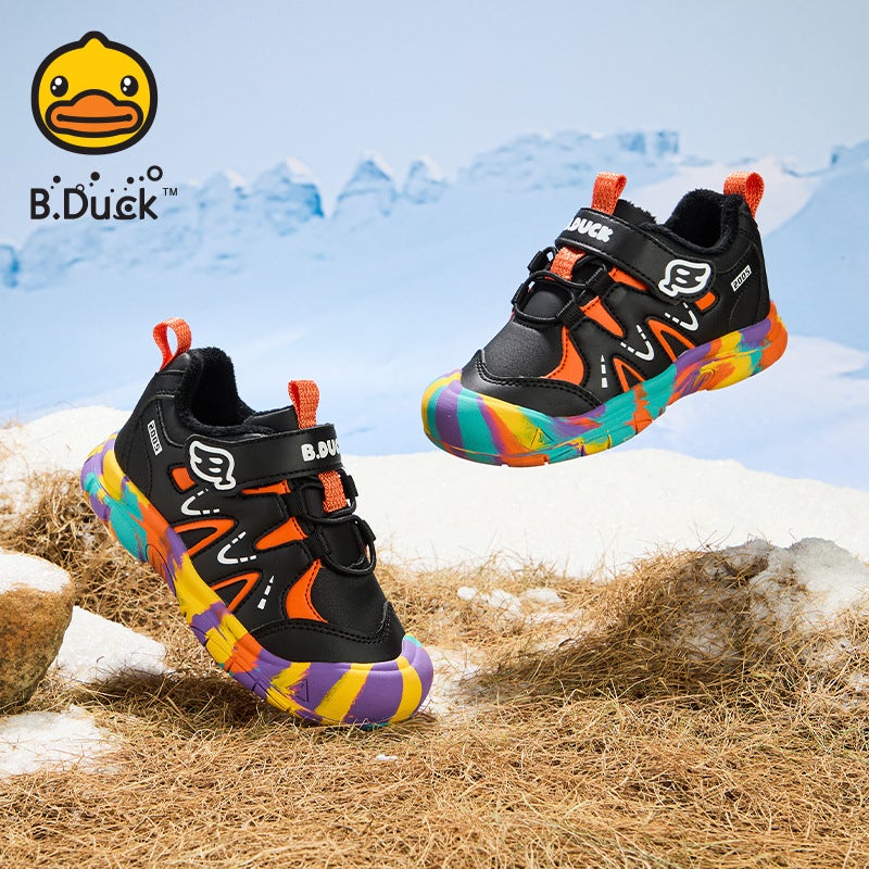 Little Yellow Duck Children'S Shoes Girls' Cotton Shoes Fleece-Lined Warm 2024 Winter New Children'S Cotton Shoes Boys Sneaker Baby Shoes - Image 5