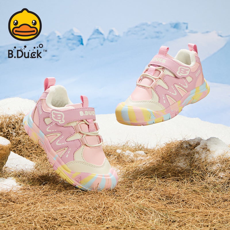 Little Yellow Duck Children'S Shoes Girls' Cotton Shoes Fleece-Lined Warm 2024 Winter New Children'S Cotton Shoes Boys Sneaker Baby Shoes - Image 4