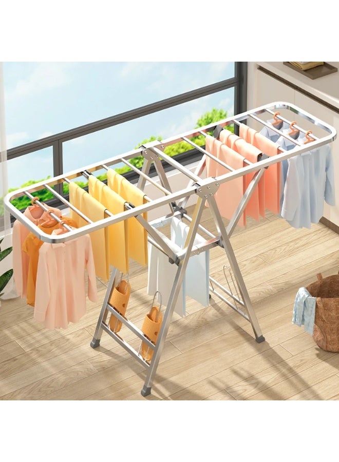 فاليو منشر غسيل استيل ضد الصدأ، منشر ملابس طبقتين ، حامل تجفيف ملابس قابل للطي لاستخدام الداخلي و الخارجي - Image 3