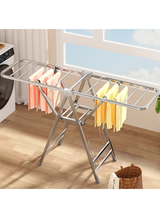 فاليو منشر غسيل استيل ضد الصدأ، منشر ملابس طبقتين ، حامل تجفيف ملابس قابل للطي لاستخدام الداخلي و الخارجي - Image 2