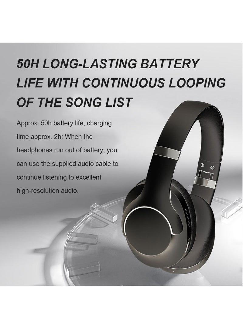 FlashHawk ANC Wireless Over-Ear Headphones with Bluetooth 5.4 and 50 Hours of Battery Life Black  - Image 3
