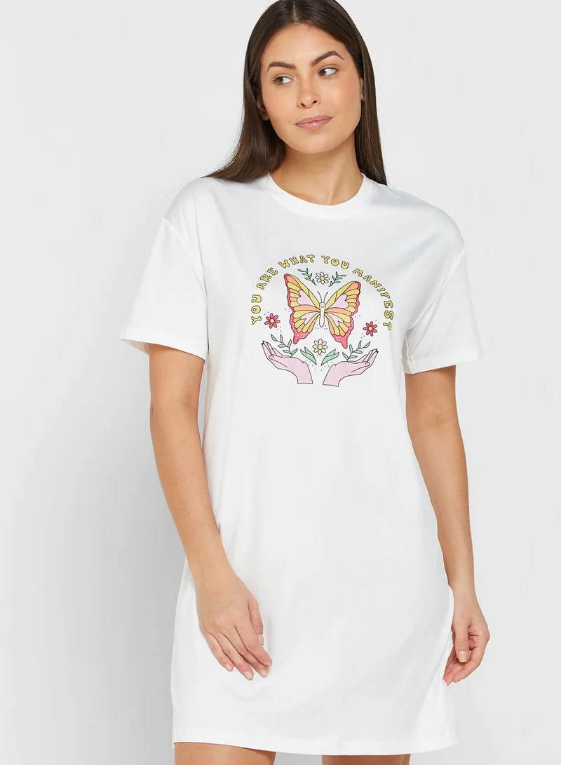 Ginger Printed Mini Nightdress