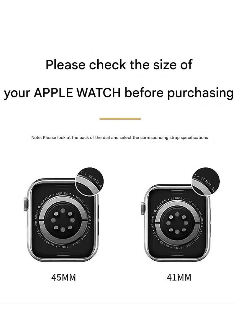 Watch Band Compatible for Apple Watch Series Band 42mm 44mm 45mm 46mm 49mm women, Genuine Leather Double Tour Designed Slim Replacement Strap for iWatch Series10 9 8 7 6 SE - Image 4