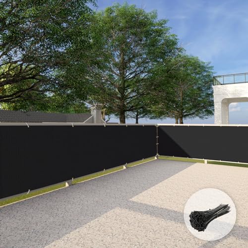 Patio 3' x 50' Balcony Privacy Screen Apartment Railing Covers Fence Panels for Outdoor, Temporary Fencing for Porch Deck Backyard Net Mesh with Zip Ties, Black - Image 1