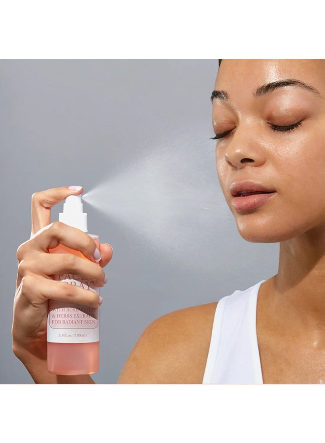 ك أو إي سي بخاخ للوجه، ماء الورد، بخاخ ماء الورد للوجه، رذاذ مرطب للوجه عضوي مع الجليسرين ومستخلصات النباتات، منعش للبشرة وغير دهني لترطيب فوري لجميع أنواع البشرة، يجدد وينقي البشرة 100 مل - Image 2